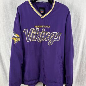 Vintage NFL Minnesota Vikings Spell Out Windbreaker Pullover Jacket Men's XL NFL
